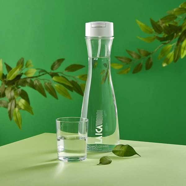 Botella Filtración Instantánea de Vidrio de 1 L con 1 Filtro LAICA