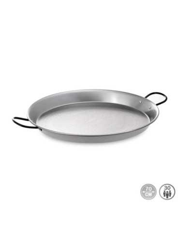 Paellera Tradicional de Acero Pulido Ø70 cm (30 Personas) VAELLO