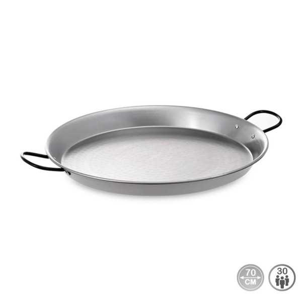 Paellera Tradicional de Acero Pulido Ø70 cm (30 Personas) VAELLO