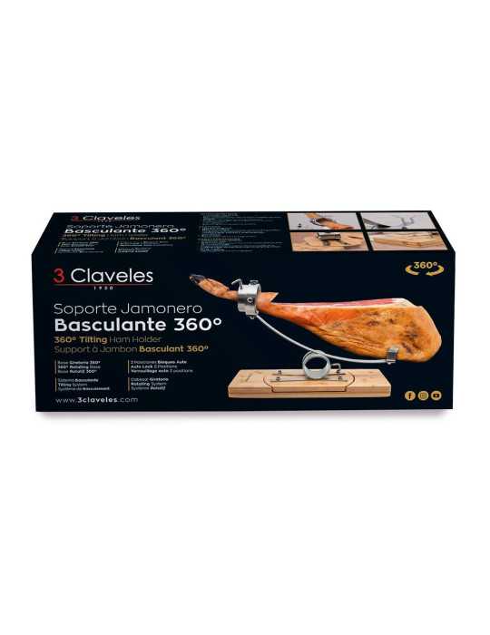 Jamonero Basculante 360° 50 x 19,5 cm 3 CLAVELES