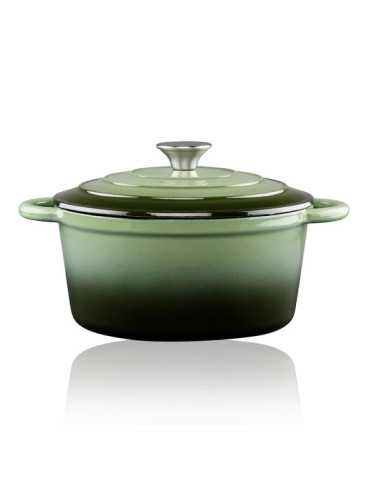 Cacerola de Hierro Fundido Esmaltado Color Verde 3,8 l, Ø24 x 11,8 cm ALPINA