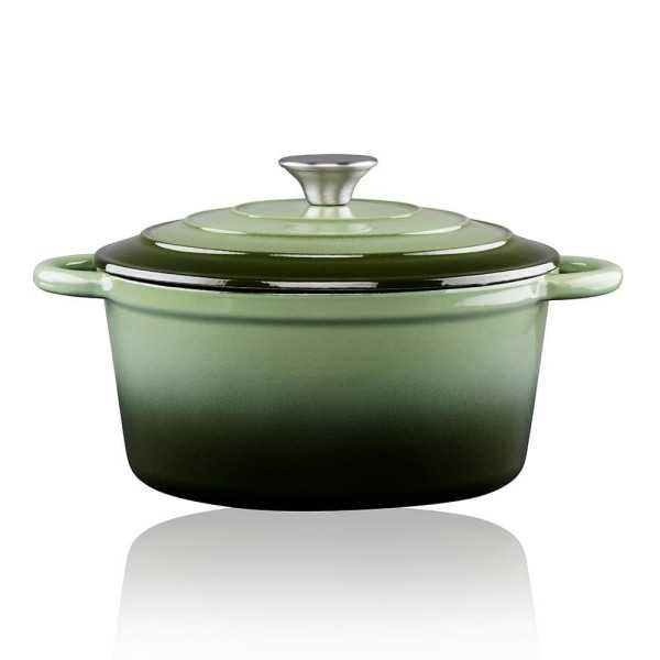 Cacerola de Hierro Fundido Esmaltado Color Verde 3,8 l, Ø24 x 11,8 cm ALPINA