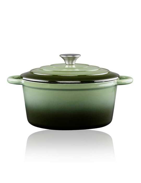 Cacerola de Hierro Fundido Esmaltado Color Verde 3,8 l, Ø24 x 11,8 cm ALPINA