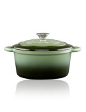 Cacerola de Hierro Fundido Esmaltado Color Verde 3,8 l, Ø24 x 11,8 cm ALPINA