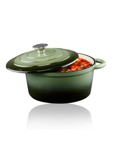 Cacerola de Hierro Fundido Esmaltado Color Verde 3,8 l, Ø24 x 11,8 cm ALPINA 2