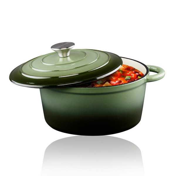 Cacerola de Hierro Fundido Esmaltado Color Verde 3,8 l, Ø24 x 11,8 cm ALPINA