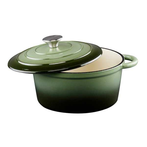 Cacerola de Hierro Fundido Esmaltado Color Verde 3,8 l, Ø24 x 11,8 cm ALPINA