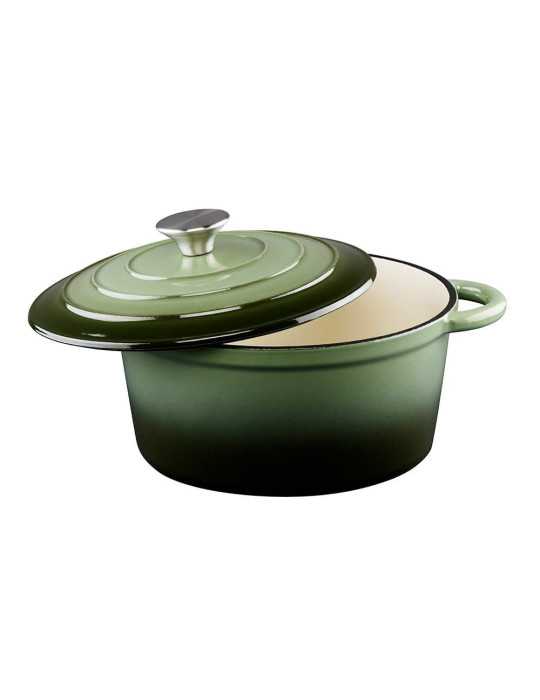 Cacerola de Hierro Fundido Esmaltado Color Verde 3,8 l, Ø24 x 11,8 cm ALPINA