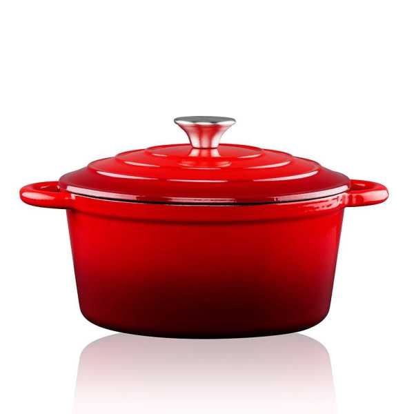 Cacerola de Hierro Fundido Esmaltado Color Rojo 3,8 l, Ø24 x 11,8 cm ALPINA