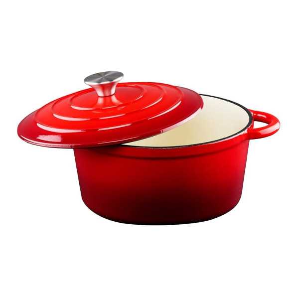 Cacerola de Hierro Fundido Esmaltado Color Rojo 3,8 l, Ø24 x 11,8 cm ALPINA