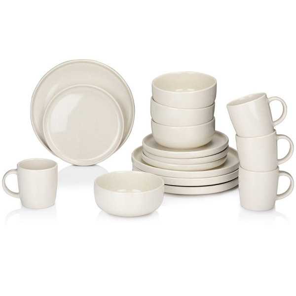 Vajilla 16 Piezas Crema Cerámica ALPINA