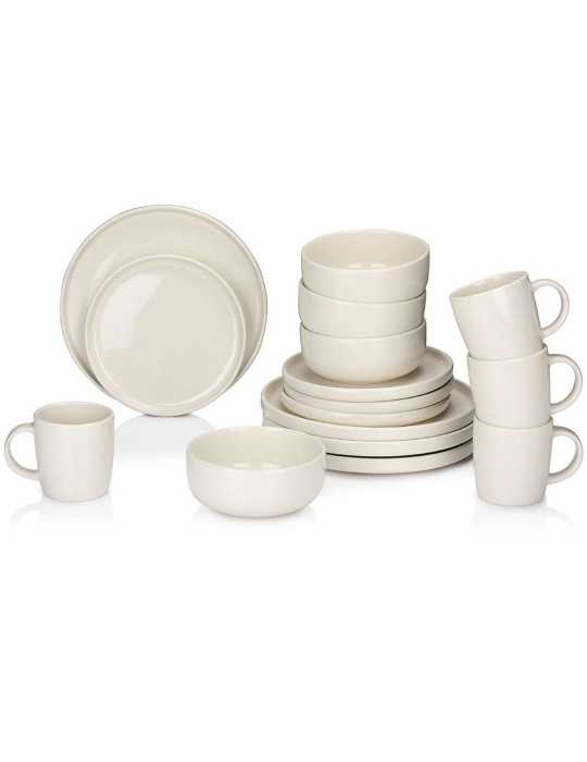 Vajilla 16 Piezas Crema Cerámica ALPINA