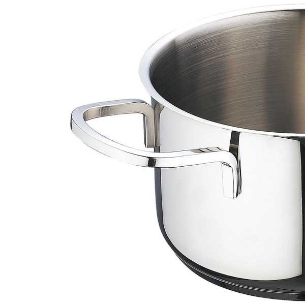 Batería 6 Piezas de Acero Inoxidable para Inducción, Cazuela con Tapa Ø16 cm / Cazuela con Tapa Ø18 cm / Cazuela con BERGNER