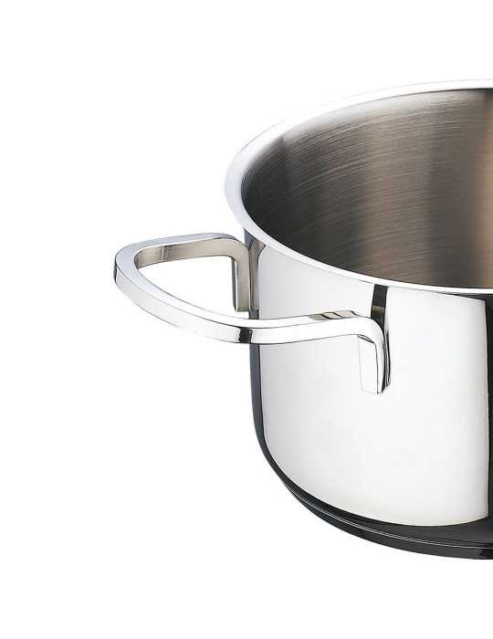Batería 6 Piezas de Acero Inoxidable para Inducción, Cazuela con Tapa Ø16 cm / Cazuela con Tapa Ø18 cm / Cazuela con BERGNER