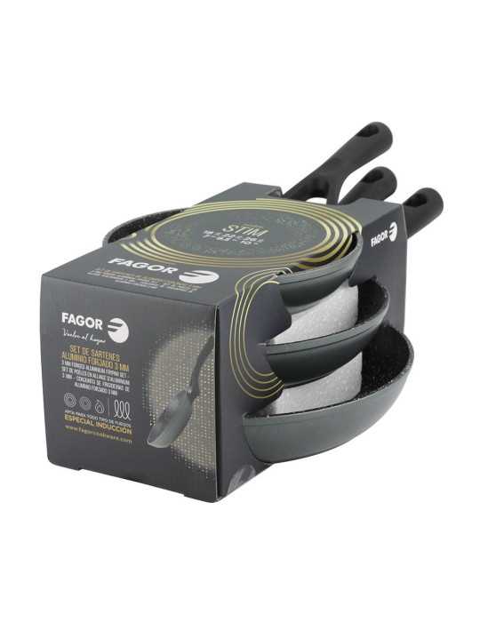 Set 3 Sartenes Stim de Aluminio Forjado Ø18 / Ø22 / Ø26 cm FAGOR
