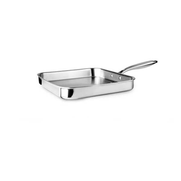 Sartén Asador Liso Triply Natural (Inox/Alum/Inox) 28 x 28 cm IBILI