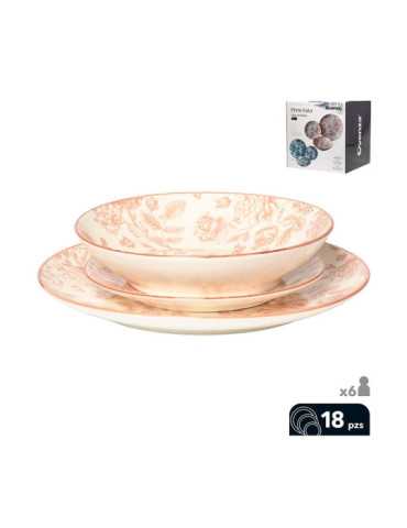 Vajilla 18 Piezas, Modelo Provenza, Beige OVENZA