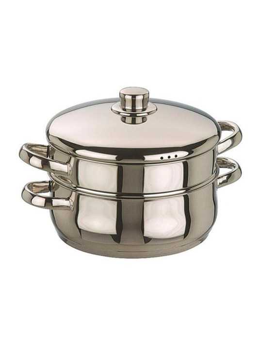 Cacerola y Cestillo de Vapor Bombada Oslo Ø24 cm IBILI