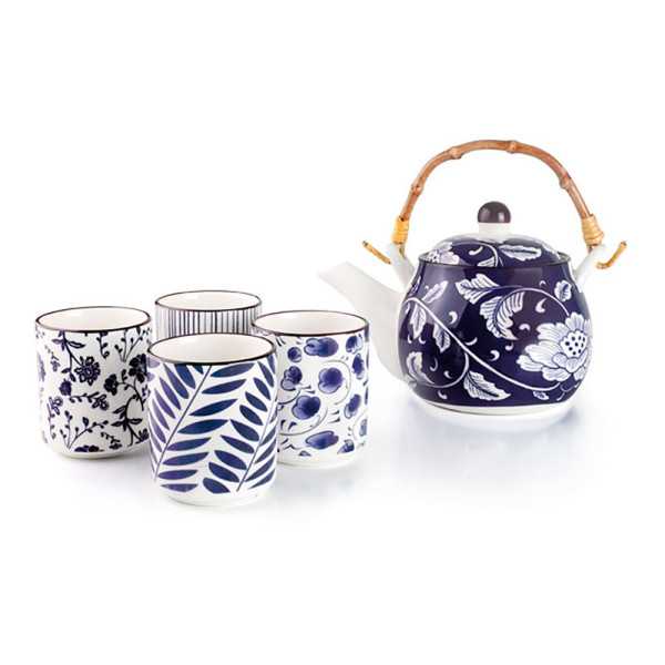 Tetera Japonesa con 4 Tazas, Flora IBILI