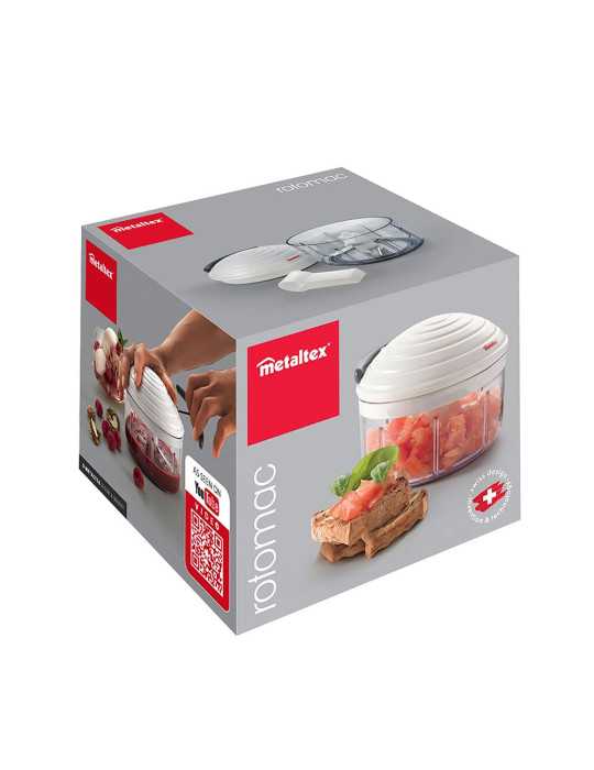 Picadora de Verduras Giratoria Manual, Rotomac, 500 ml, Ø12 x 11 cm METALTEX
