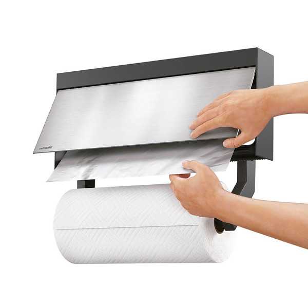 Triple Dispensador de Pared para Rollos, Tango, 38 x 6 x 17 cm METALTEX