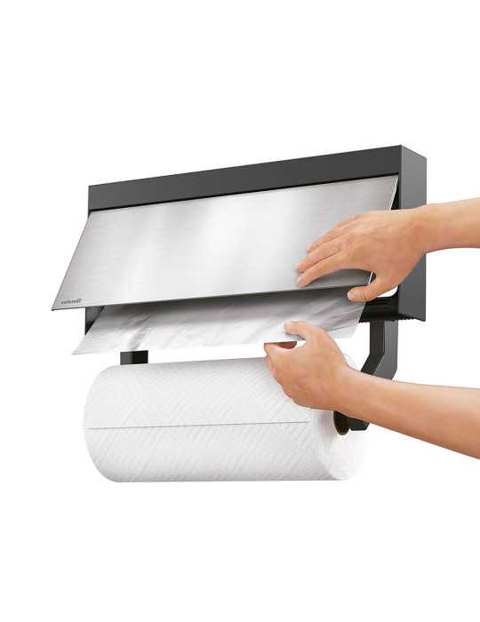 Triple Dispensador de Pared para Rollos, Tango, 38 x 6 x 17 cm METALTEX