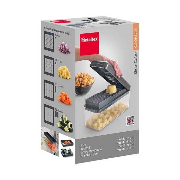 Cortador y Rallador de Verduras, Slice- Cube, 23,5 x 10,5 x 14 cm METALTEX