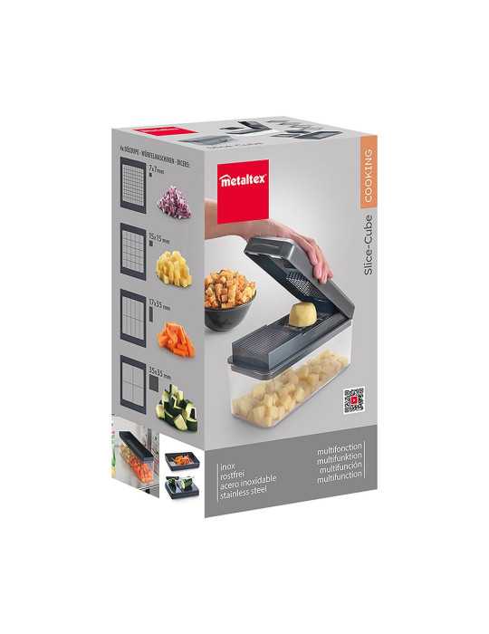 Cortador y Rallador de Verduras, Slice- Cube, 23,5 x 10,5 x 14 cm METALTEX
