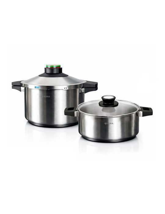 Olla A Presión Prêst Dúo 4 + 6 l, Acero Inoxidable 18/10, 2 Piezas ELMA