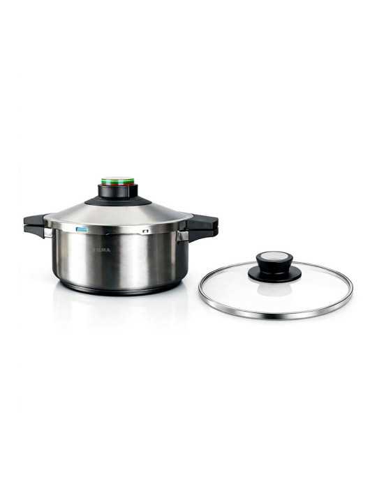 Olla A Presión Prêst 4 l , Acero Inoxidable 18/10, Incluye Tapa de Cristal, Ø24 cm ELMA