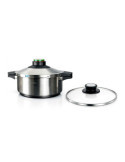 Olla A Presión Prêst 4 l , Acero Inoxidable 18/10, Incluye Tapa de Cristal, Ø24 cm ELMA
