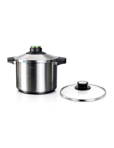 Olla A Presión Prêst 8 l, Acero Inoxidable 18/10, Incluye Tapa de Cristal, Ø24 cm ELMA