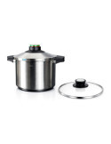 Olla A Presión Prêst 8 l, Acero Inoxidable 18/10, Incluye Tapa de Cristal, Ø24 cm ELMA