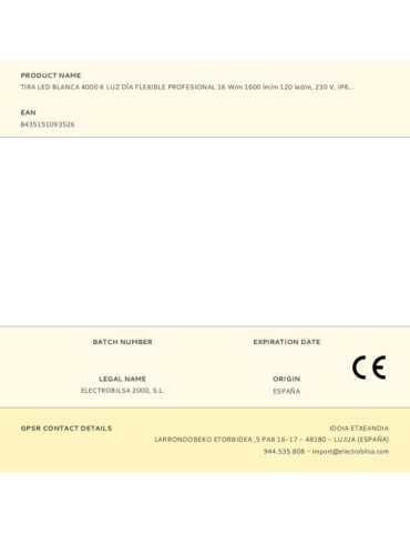 Tira LED Blanca 4000 K, Luz Día, Flexible Profesional, 16 W/m, 1600 lm/m, 120 led/m, 230 V, IP65, Rollo 50 m x 10 x 2,5 FBRIGHT 2
