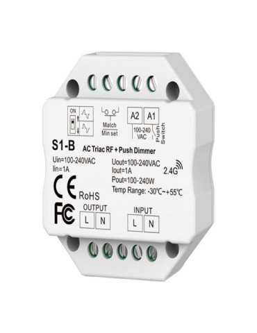 Regulador Rf Triac Pastilla, Todo tipo de Lámparas, 1,5 A, 100 - 360 W, 100 - 240 V, Ø52 x 26 mm FBRIGHT