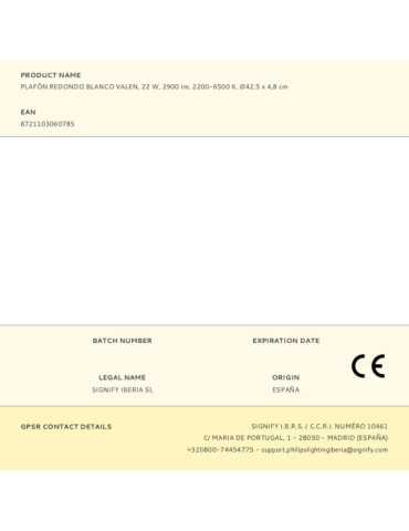 Plafón Redondo Blanco Valen, 22 W, 2900 Im, 2200-6500 K, Ø421 x 24 cm PHILIPS 2