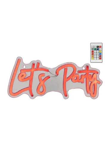 Luz LED Neón Decorativa Let's Party, 40 x 18 x 1,5 cm LUMINEO