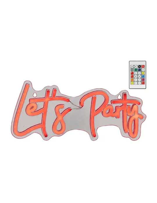Luz LED Neón Decorativa Let's Party, 40 x 18 x 1,5 cm LUMINEO
