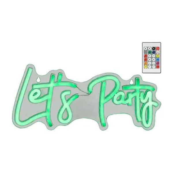 Luz LED Neón Decorativa Let's Party, 40 x 18 x 1,5 cm LUMINEO