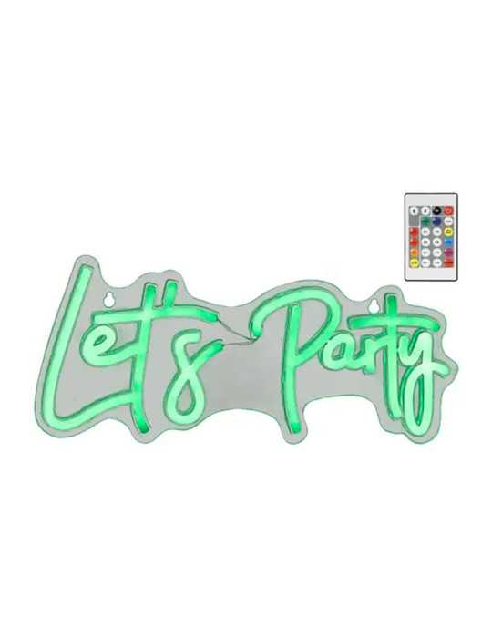 Luz LED Neón Decorativa Let's Party, 40 x 18 x 1,5 cm LUMINEO