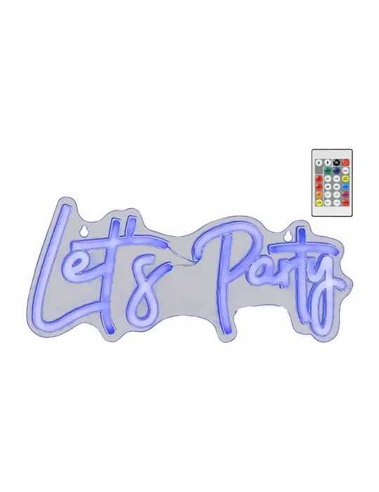 Luz LED Neón Decorativa Let's Party, 40 x 18 x 1,5 cm LUMINEO