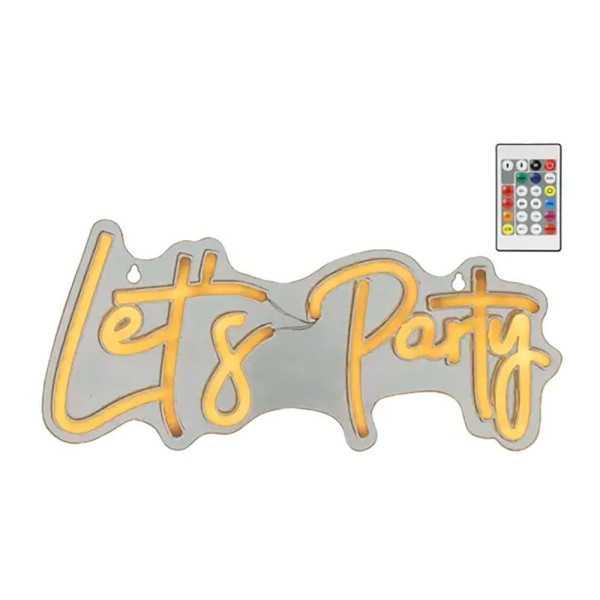 Luz LED Neón Decorativa Let's Party, 40 x 18 x 1,5 cm LUMINEO