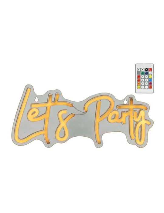 Luz LED Neón Decorativa Let's Party, 40 x 18 x 1,5 cm LUMINEO