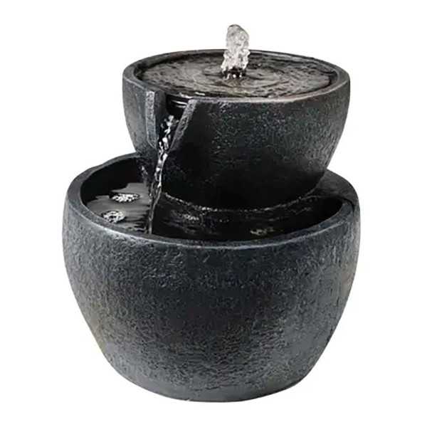 Fuente Solar para Exterior IPX8, de Poliresina, Ø21 x 21 cm LUMINEO