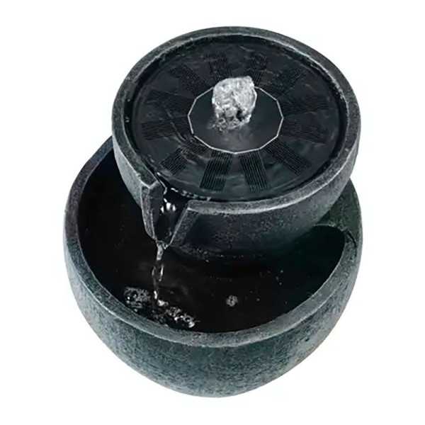 Fuente Solar para Exterior IPX8, de Poliresina, Ø21 x 21 cm LUMINEO