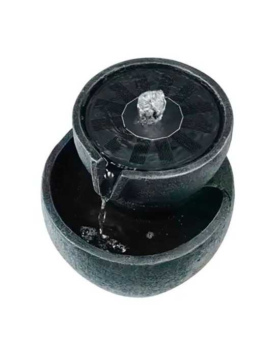 Fuente Solar para Exterior IPX8, de Poliresina, Ø21 x 21 cm LUMINEO