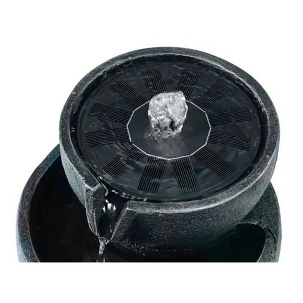Fuente Solar para Exterior IPX8, de Poliresina, Ø21 x 21 cm LUMINEO