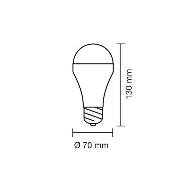 Bombilla LED, Recargable USB, E27, 6 W, 3CCT, Dimmable, 500 lm CRISTALRECORD