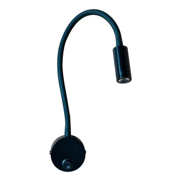 Aplique LED Classic, 3 W, 4000 K, 450 lm, Negro, 35 x 6,3 cm CRISTALRECORD