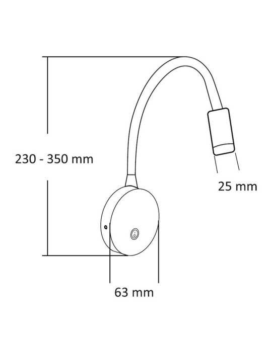 Aplique LED Classic, 3 W, 4000 K, 450 lm, Negro, 35 x 6,3 cm CRISTALRECORD